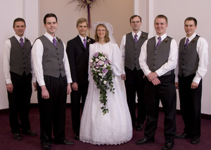 Daniel and Kristina with Groomsmen.